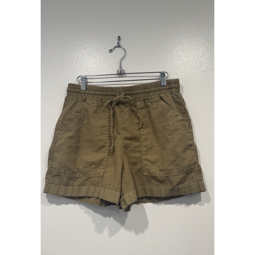 Universal Thread Linen Blend Shorts Womens Size Small Green Flat Front Pull On